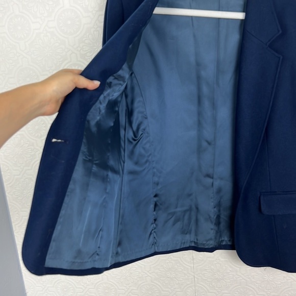 Pendleton Vintage 100% Wool Blazer Jacket Navy Blue Academia Classic Career - Picture 5 of 12